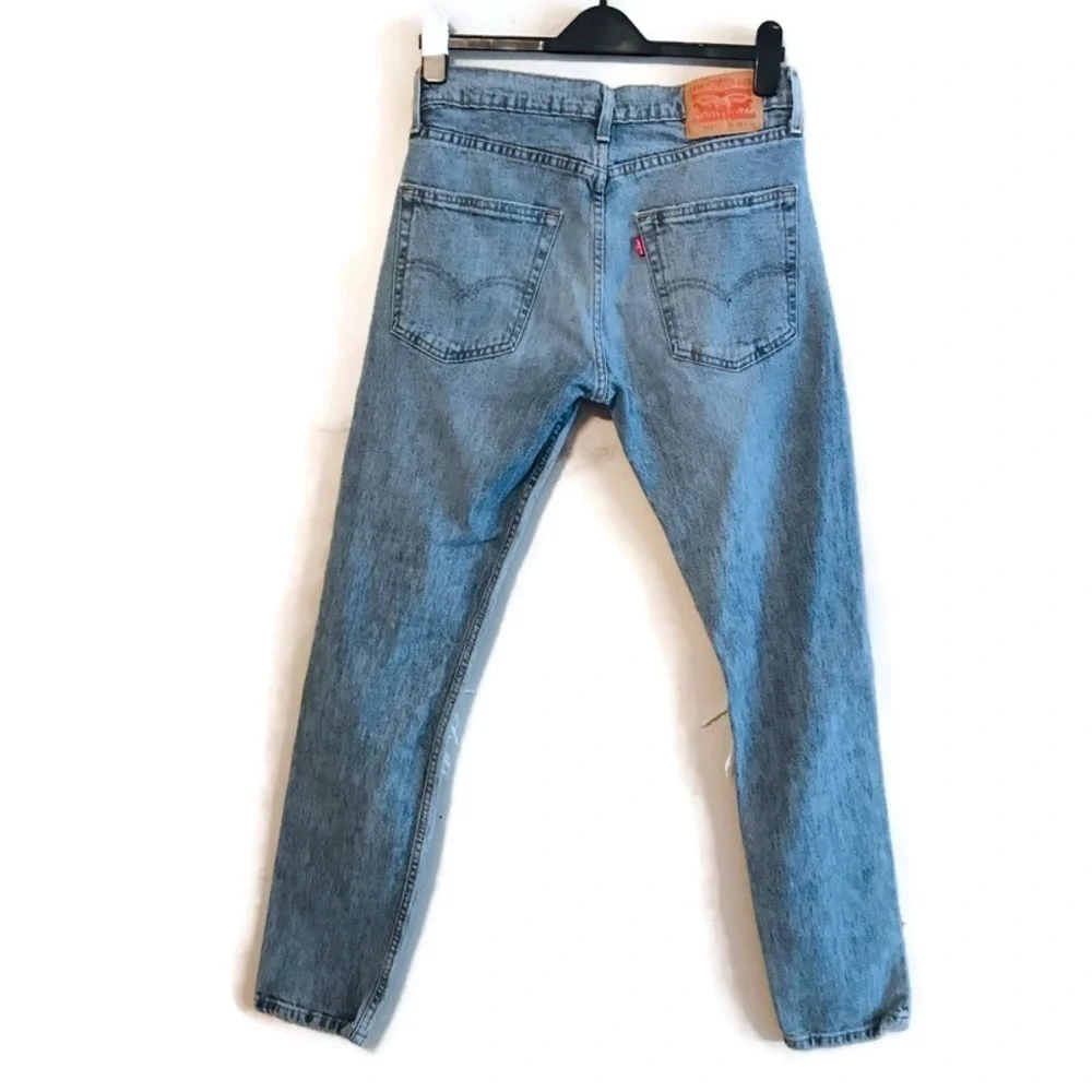 Levi's 512 Distressed Slim Taper Leg Men's Blue Jeans Size 30 30x32 ripped knees